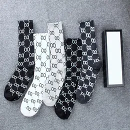 Kadınlar Uzun çoraplar moda yüksek kaliteli kadın ve erkek stoklama mektubu G Sock Chaussettes de Marque Luxe Box284b ile