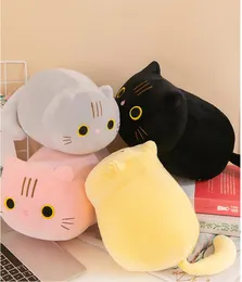 4 renk 25 cm çizgi film kedi peluş bebek sevimli yuvarlak gözlü peluş oyuncak yastık yavru kedi kanepe yastık uyku bebek çocuk oyuncak hediye