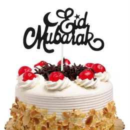 20PCロットケーキトッパーフラググリッターEid Mubarak Kids Birthday Cupcake Topper Wedding花嫁ベビーシャワーパーティーラマダンベーキングDIY223B