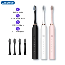 Toothbrush Sonic Electric Toothbrush Smart Tooth Brush Ultrasonic Automatic Toothbrush 6 Modes USB Fast Rechargeable Adult IPX7 Waterproof 230824