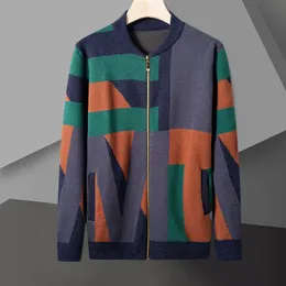 Maglioni maschili di alta qualità a contrasto di cardigan uomini coreano maglione di moda autunnale Sueter Hombre Los Hombres Abrigos 230823