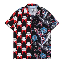 Men's designer shirt summer short sleeve casual button up shirt printed bowling shirt beach style breathable T-shirt clothing #376