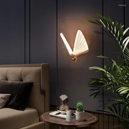 Vägglampa modern LED -fjärilsljus fixtur sovrum vardagsrum hem dekoration sconce aisel korridor belysning nyhet inomhus