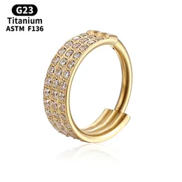 Setto Anello al naso Piercing Mezzaluna Titanio Corpo Setto Cartilagine Clicker G23 Zircone Daith Helix Gioielli per il corpo