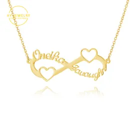 Anhänger Halsketten Personalisierte Gold Edelstahl Benutzerdefinierte Namenskette Herz Unendlichkeit Freundschaft Schmuck Freund Weihnachten 230825