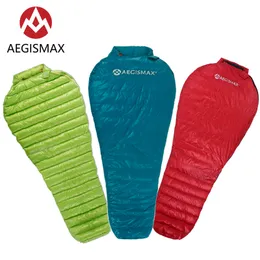 Śpiwory AEGISMAX Ultra-Light Adult Outdoor Camping Down Nylon Mumia Three Season Goose Down Down Spices 230825