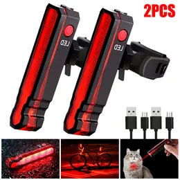 Bike Lights 1 Piece/2 pcs USB Bike Rear Light 5 LED Bicycle Taillight 3 Modes Cycling Light Safety Warning Bike Back Light 230824