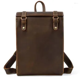 Sırt çantası erkekler deri mochila okul çantaları katı fermuarlı orijinal 20-35 litre