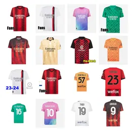 23 24 AC Soccer Jerseys Ibrahimovic Milans 2023 2024 Brahim Giroud Tonali Maglia rebic Leao Theo Messias Jr koszulka piłkarska Maignan Męs