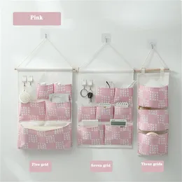 Storage Boxes VWH 3/5/7 Pockets Cotton Wall Mounted Bag Home Room Closet Door Sundries Clothes Hanging Holder Cosmetic Organizer