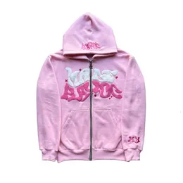 Мужские толстовки толстовок Y2K Zip Up Hoodie Harajuku Мужская буква графическая печать негабаритная толстовка с капюшоном панк -рок -рок -рок -готическая одежда Топы улицы 230824