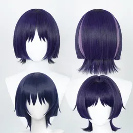 Cosplay Wigs Genshin Impact Cosplay Wigs Scaramouche Kunikuzushi Blue Purple Black Heat Resistant Syntetic Hair Anime Cosplay Wig Wig Cap 230824