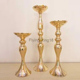 Metal Mermaid Candle Holders Stand Golden Silver White Mermaid Flower Vase Candlestick Road Lead Candelabra Wedding Decor HKD230825