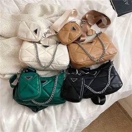 super low solid color triangle sewing trend child mother simple Single Shoulder Bag chain bag Designer Handbags 70% Off