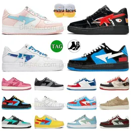 2023 Hot Top Casual Shoes Shark Black ABC Camo White Blue Paste Pink Men Women Sneaker Camo Combo Red France Patent Leather Platform Shoe SK8 Walking Shoe Jogging Shoes