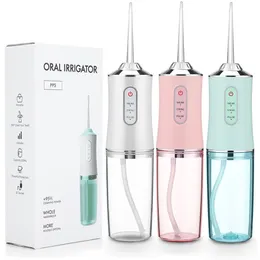 Other Oral Hygiene Portable Dental Water Flosser Irrigator USB Rechargeable Floss Jet Tooth Pick 4 Tips 220ml Mouth washing machine 230824