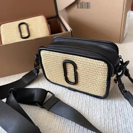 2023 MJ Соломенная тканая сумка для камеры сумки для карт снимка Mode Fashion Women's Messenger Bag Messenger Sear