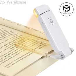 LED USB recarregável luz de leitura luz de leitura proteção para os olhos luz noturna clipe portátil luz de mesa marcador luz de leitura lâmpada noturna hkd230824