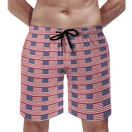 Men's Shorts USA Flag Print Board United States Of America Retro Beach Short Pants Sports Fitness Quick Dry Swim Trunks Birthday Gift