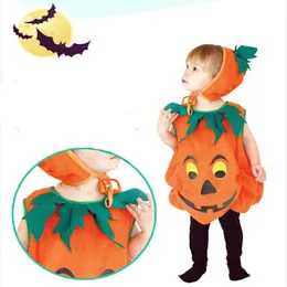 Halloween kläder baby cosplay barn pumpa kostym maskerad prestanda kostymer pumpa set fest gåvor