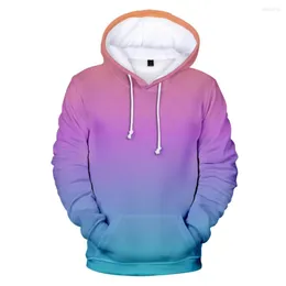 Bluzy męskie 3d mężczyźni kobiety bluzy Niestandardowe gradient z kapturem solidny kolor boy / dziewczęta pulluver zimowe ubrania