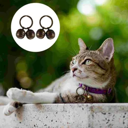 Collares para perros, 2 juegos, accesorios pequeños, llavero con campana para mascotas, llavero de cobre con cuello para gato y cascabel de entrenamiento