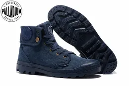 Stövlar pallabrouse blå jeans sneakers vänder hjälp män militär ankel stövlar duk casual skor män marinskor eur storlek 39-45 230824