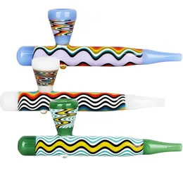 Innovative Wig Wag Steamroller Colorful Thick Glass Pipes Herb Tobacco Spoon Bowl Filter Oil Rigs Handpipes Handmade Portable Bong Smoking Cigarette Holder Tube