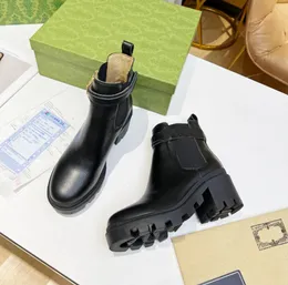 Nouvelles bottes de luxe bottine designer Martin Desert pour femmes chaussures classiques mode hiver bottes en cuir talon grossier femmes chaussures avec boîte sacs à poussière