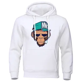 Herrtröjor tröjor personlighet rökning apa hoodie herr mode varm tröja hip hop hoodies casual fleece streetwear vår huvtröja 230824