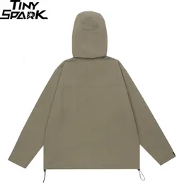 Harajuku Striped Utilitas Hooded Parka Unisex Streetwear Harajuku Striped Utilitas Hooded Parka Unisex Streetwear