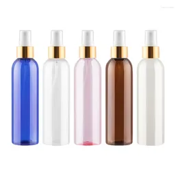 Bottiglie di stoccaggio Bottiglia di plastica vuota Oro lucido Argento Pompa 200ML Blu Rosa Marrone Confezione cosmetica ricaricabile portatile Nebbia spray 20 pezzi