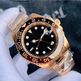 Mens Watch GMT 126710 126711 116719 40 mm luminescencyjna ceramiczna ramka 2813 Automatyczne zegarki szafirowe