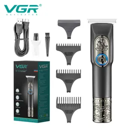 Elektryczne gówniane VGR Hair Trimmer V963 USB ładowne strzyżenie fryzjer oleju grawerowanie wybielania grawerowania 230825