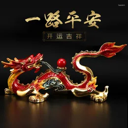 Relógios de mesa HOME OFFICE Company SHOP CAR TOP Eficaz Dinheiro Desenho Próspero Negócio Lucky Royal Dragon FENG SHUI Estátua de latão BOM