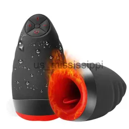 Other Health Beauty Items Heating Artificial Oral Vaginal Vibrator Deep Throat Sucking Male Blowjob Masturbator 6Mode Silicone Massage Cup Pussy for Men x0825