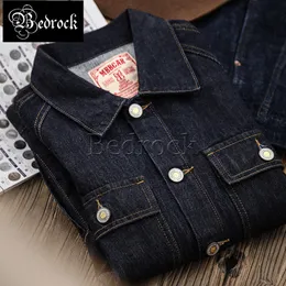 Giacche da uomo MBBCAR Giacca mimetica con stampa lampo da uomo in denim grezzo blu scuro Retro bavero con spalle scoperte Giacca in denim lavato e allentato 3048 230824