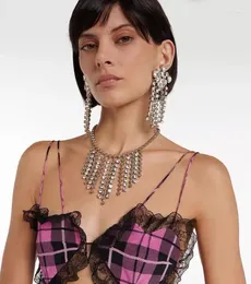 Halsband, europäische und amerikanische Mode, exquisite Temperament-Kristallfransen-Halskette