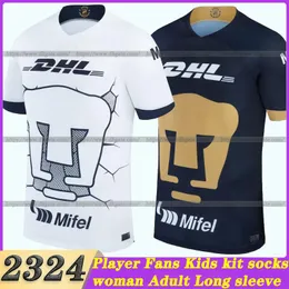 23 24 México Mens Estádio Camisas de futebol CLUBE UNAM Cougar J. RODRIGUEZ J. I. DINENNO SALVIO DEL PRETE A. ORTIZ Home Away 3º Treinamento de goleiro desgaste camisas de futebol