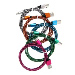 Câbles USB en tissu type câble de chargement de synchronisation de données C 1M 2M 3M ligne de données Micro V8