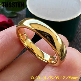 Полосовые кольца Drop Tussten 2-8-мм мужчины женские женщины кольцо вольфрамового обручального кольца куполообразное полированный комфорт Fit Бесплатная доставка 230824