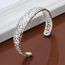 Bangle Silver Color Women Lady Girl Cute Favorite Gift Retro Charm Exquisite Circular Open Bracelet Fashion Jewelry