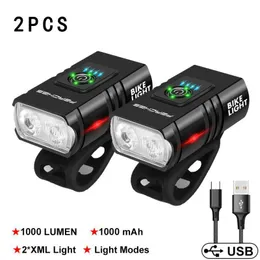 Cykelbelysning 1000LUMEN T6 LED Cykelljus Front Laddningsbar lampa Ficklampan MTB Bike strålkastare Cycling ficklampa Luz Delantera Bicicleta 230824