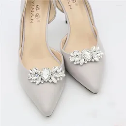 Brooches 2 Pcs Decorative Shoe Clips Shiny Rhinestones Shoes Jewelry Clutch Dress Hat Clip Brooch