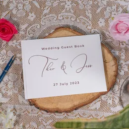 Other Event Party Supplies Guestbook Wedding Personalized Gifts for Guest Sign In Album Anniversary Journal Decoration Po Mariage Gift 230824