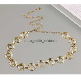 Belts Belt Women's Lady Fashion Metal Chain Gold Color Belt Body Chain Elegant Unique Fashion High Quality Female Dress Decor Belts L0825