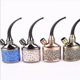 Latest metal Plastic Water Pipe Hookah Bong 2 Function Shisha Chicha Smoking Cigarette Tobacco Tool 4 Color Accessories