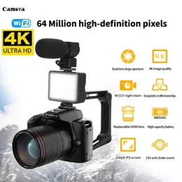 Camcorders 디지털 카메라 4K Wi -Fi Professional 6,400 만 픽셀 16X 쉐이크 줌 야간 비전 HD 비디오 블로그 레코더 캠코더 230824