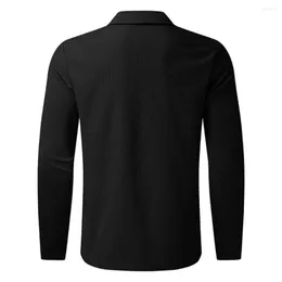 Jaquetas masculinas homens casaco elegante waffle textura cardigan outwear slim fit lapela jaqueta com zíper placket para primavera outono moda longa