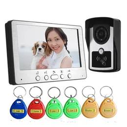 Shanda 7-inch color visual doorbell outdoor unit ID card night vision rainproof one-to-one visual intercom x0718